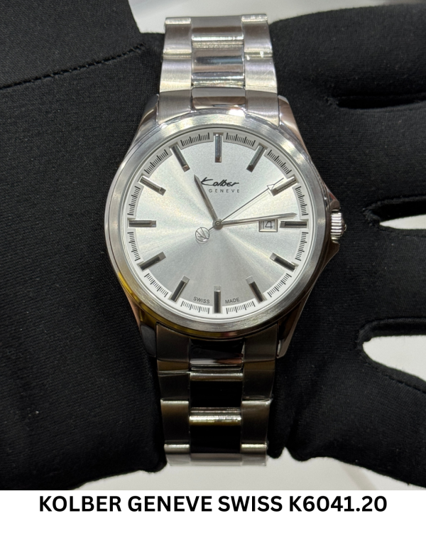 KOLBER GENEVE SWISS MADE SILVER DATE K6041.20