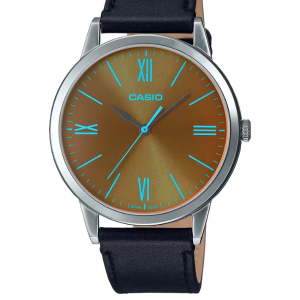 CASIO MTP-E600L-1BDF LEATHER BAND MEN WATCH