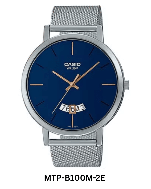 CASIO CLASSIC STAINLESS STEEL MESH QUARTZ MTP-B100M-2E MEN's WATCH
