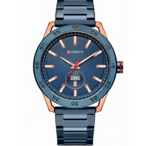 CURREN C-8331 BLUE STEEL CHAIN MEN’S WATCH - Image 1