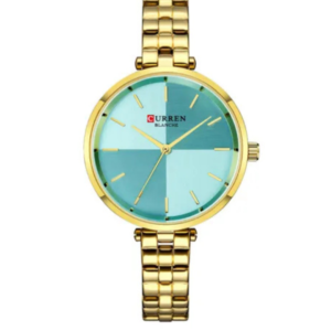 CURREN C-9043 GOLDEN BRACELET CHAIN FEROZI DIAL WOMEN’S WATCH - Image 1