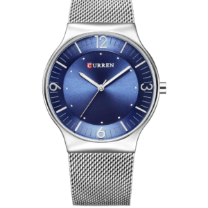 C8304 CURREN BLUE DIAL SILVER MESH CHAIN MEN'S WATCH - Image 1