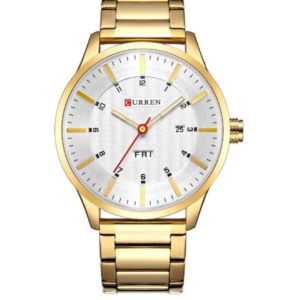 CURREN C8316M WHITE DIAL GOLD STAINLESS STEEL MEN’S WATCH - Image 1