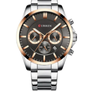 C8358M CURREN BLACK CHRONOGRAPH DIAL SILVER STAINLESS STEEL MEN'S WATCH - Image 1
