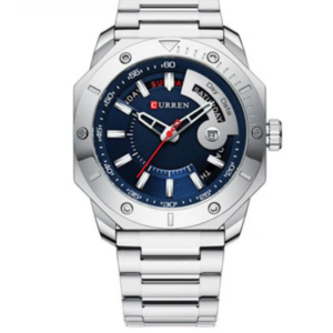 CURREN C8433M BLUE DIAL SILVER STAINLESS STEEL MEN’S WATCH - Image 1