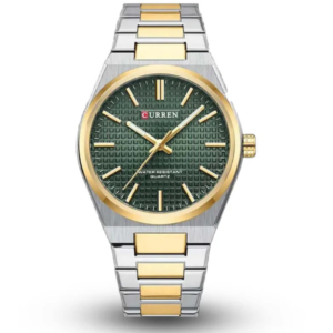 C8439M CURREN GREEN TEXTURED DIAL TWO TONE STAINLESS STEEL MEN’S WATCH - Image 1
