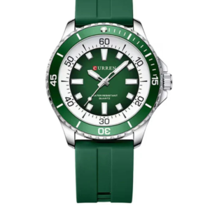 C8448M CURREN GREEN DIAL GREEN SILICONE STRAP MEN'S WATCH - Image 1