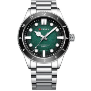 C8450M CURREN GREEN DIAL SILVER STAINLESS STEEL MEN'S WATCH - Image 1