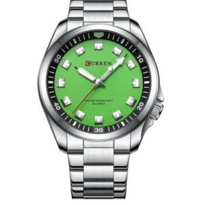 CURREN C8451M GREEN DIAL SILVER STAINLESS STEEL MEN’S WATCH - Image 1