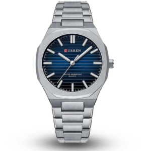 CURREN C8456M BLUE DIAL SILVER STAINLESS STEEL MEN’S WATCH - Image 1