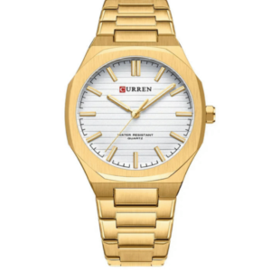 C8456M CURREN WHITE DIAL GOLDEN STAINLESS STEEL MEN'S WATCH - Image 1