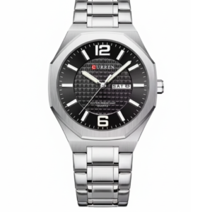 C8476M CURREN BLACK DIAL SILVER STAINLESS STEEL DAY & DATE MEN'S WATCH - Image 1