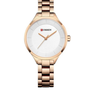 CURREN C9015L WHITE DIAL ROSE GOLD CHAIN WOMEN’S WATCH - Image 1