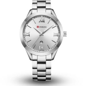 C9007L CURREN SILVER DIAL SILVER STAINLESS STEEL CHAIN ANALOG QUARTZ WOMEN'S WATCH - Image 1