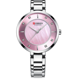 C9051L CURREN PINK RHINESTONE DIAL SILVER STAINLESS STEEL WOMEN'S WATCH - Image 1