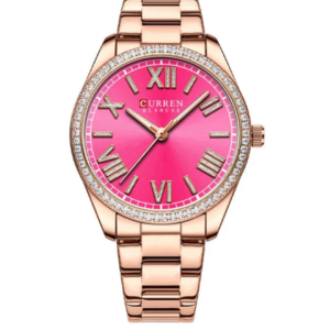 CURREN C9088L PINK DIAL ROSE GOLD CHAIN LADIES WATCH - Image 1
