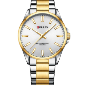 C9090G CURREN WHITE DIAL SILVER GOLD STAINLESS STEEL MEN'S WATCH - Image 1