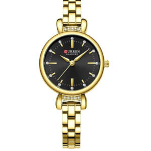 C9098L CURREN BLACK DIAL GOLDEN STAINLESS STEEL WOMEN'S WATCH - Image 1