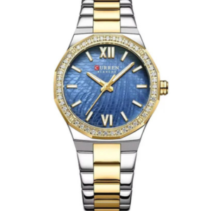 C9103L CURREN BLUE DIAL SILVER & GOLD STAINLESS STEEL WOMEN'S WATCH - Image 1
