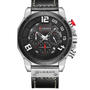 CURREN M8287 BLACK DIAL LEATHER STRAP MEN’S WATCH - Image 1