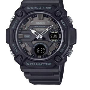 CASIO AEQ-120W-1B ADVENTURE SERIES ANALOG-DIGITAL BLACK RESIN MEN’S WATCH - Image 1