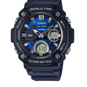 CASIO AEQ-120W-2AV DUAL DISPLAY SPORTS WATCH FOR MEN – 10-YEAR BATTERY & WORLD TIME - Image 1