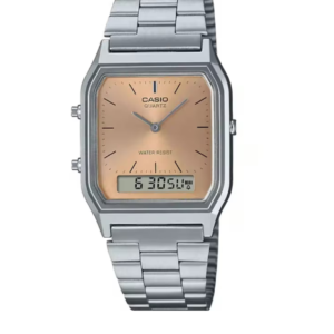 CASIO AQ-230A-4A VINTAGE ANALOG-DIGITAL STAINLESS STEEL MEN'S WATCH - Image 1