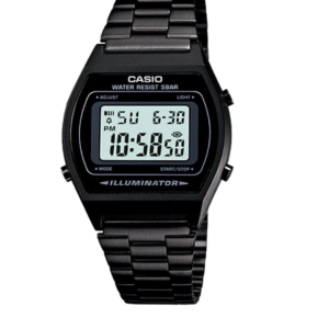 CASIO B640WB-1A VINTAGE BLACK DIGITAL STAINLESS STEEL WATCH - Image 1