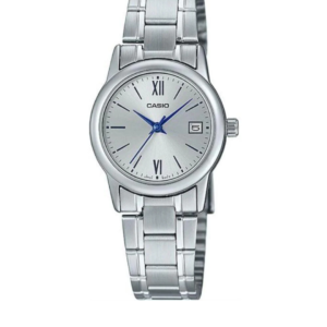 CASIO LTP-V002D-7B3 SILVER DIAL STAINLESS STEEL WOMEN'S ANALOG WATCH - Image 1