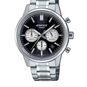 CASIO EDIFICE EFR-575D-1A MEN'S BLACK DIAL CHRONOGRAPH STAINLESS STEEL WATCH - Image 1
