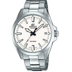 CASIO EDIFICE EFV-100D-7A WHITE DIAL SILVER STAINLESS STEEL MEN'S WATCH - Image 1