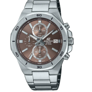 CASIO EDIFICE EFV-640D-5AVUDF BROWN CHRONOGRAPH DIAL SILVER STAINLESS STEEL MEN'S WATCH - Image 1