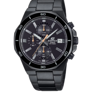 CASIO EDIFICE EFV-640DC-1AV BLACK ION-PLATED CHRONOGRAPH MEN'S WATCH - Image 1