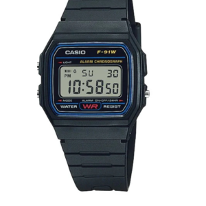 CASIO F-91W-1DG CLASSIC DIGITAL BLACK RESIN WATCH - Image 1