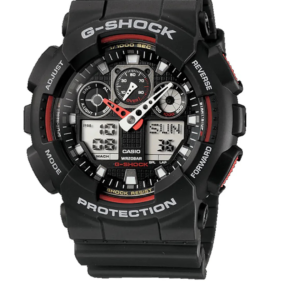 CASIO G-SHOCK GA-100-1A4DR BLACK & RED ANALOG-DIGITAL MEN'S WATCH - Image 1