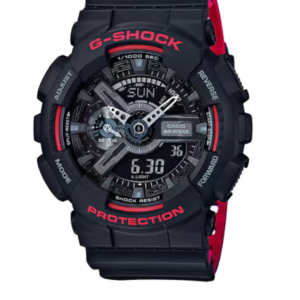 CASIO G-SHOCK GA-110HR-1ADR BLACK & RED ANALOG-DIGITAL MEN'S WATCH - Image 1