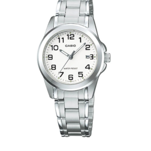 CASIO LTP-1215A-7B2 SILVER STAINLESS STEEL WHITE DIAL ANALOG WOMEN'S WATCH - Image 1