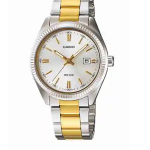 CASIO LTP-1302SG-7AV TWO-TONE STAINLESS STEEL WHITE DIAL WOMEN'S WATCH - Image 1