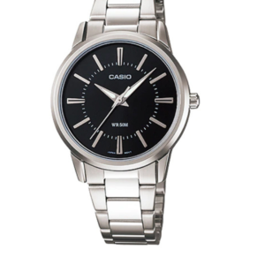 CASIO LTP-1303D-1AV BLACK DIAL STAINLESS STEEL WOMEN'S WATCH - Image 1