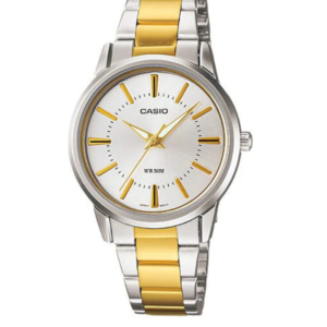CASIO LTP-1303SG-7AVDF SILVER & GOLD TWO-TONE LADIES WATCH - Image 1