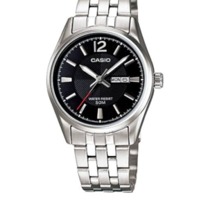 CASIO LTP-1335D-1AV LUXURY BLACK DIAL STAINLESS STEEL WOMEN'S WATCH - Image 1