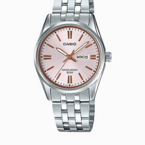CASIO LTP-1335D-4AV LUXURY PINK DIAL STAINLESS STEEL WOMEN'S WATCH - Image 1