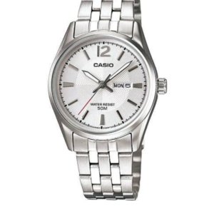 CASIO LTP-1335D-7AV LUXURY SILVER DIAL STAINLESS STEEL WOMEN'S WATCH - Image 1
