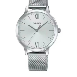 CASIO LTP-E157M-7ADF LUXURY SILVER MESH BAND WOMEN'S ANALOG WATCH - Image 1