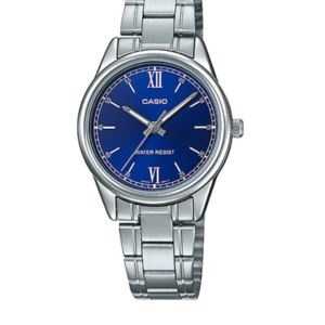CASIO LTP-V005D-2B2 BLUE DIAL STAINLESS STEEL LADIES WATCH - Image 1