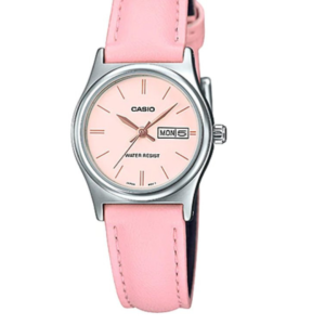 CASIO LTP-V006L-4B PINK DIAL LEATHER STRAP LADIES WATCH - Image 1