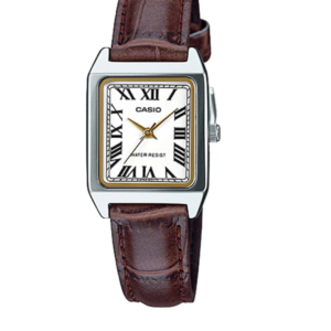 CASIO LTP-V007L-7B2U CLASSIC SQUARE DIAL BROWN LEATHER ANALOG WOMEN'S WATCH - Image 1
