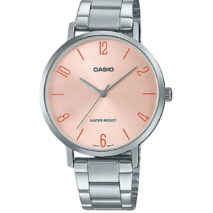 CASIO LTP-VT01D-4B2UDF PINK DIAL STAINLESS STEEL LADIES WATCH - Image 1