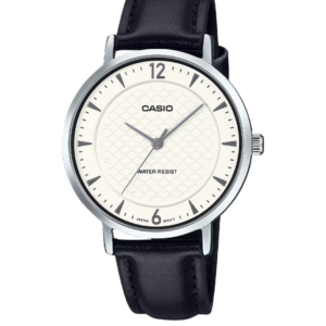 CASIO LTP-VT04L-7A2DF WHITE DIAL BLACK LEATHER LADIES WATCH - Image 1