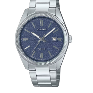 CASIO MTP-1302DA-2A1V BLUE SUNBURST DIAL STAINLESS STEEL MEN'S WATCH - Image 1